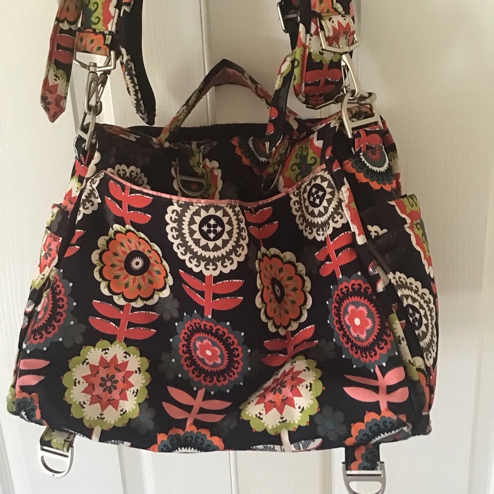 Ju Ju Be black floral baby bag/ backpack - Picture 5 of 9